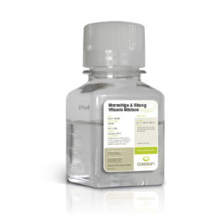 MVL01 Murashige and Skoog Vitamin Mixture Solution 1000X pictured in packaging